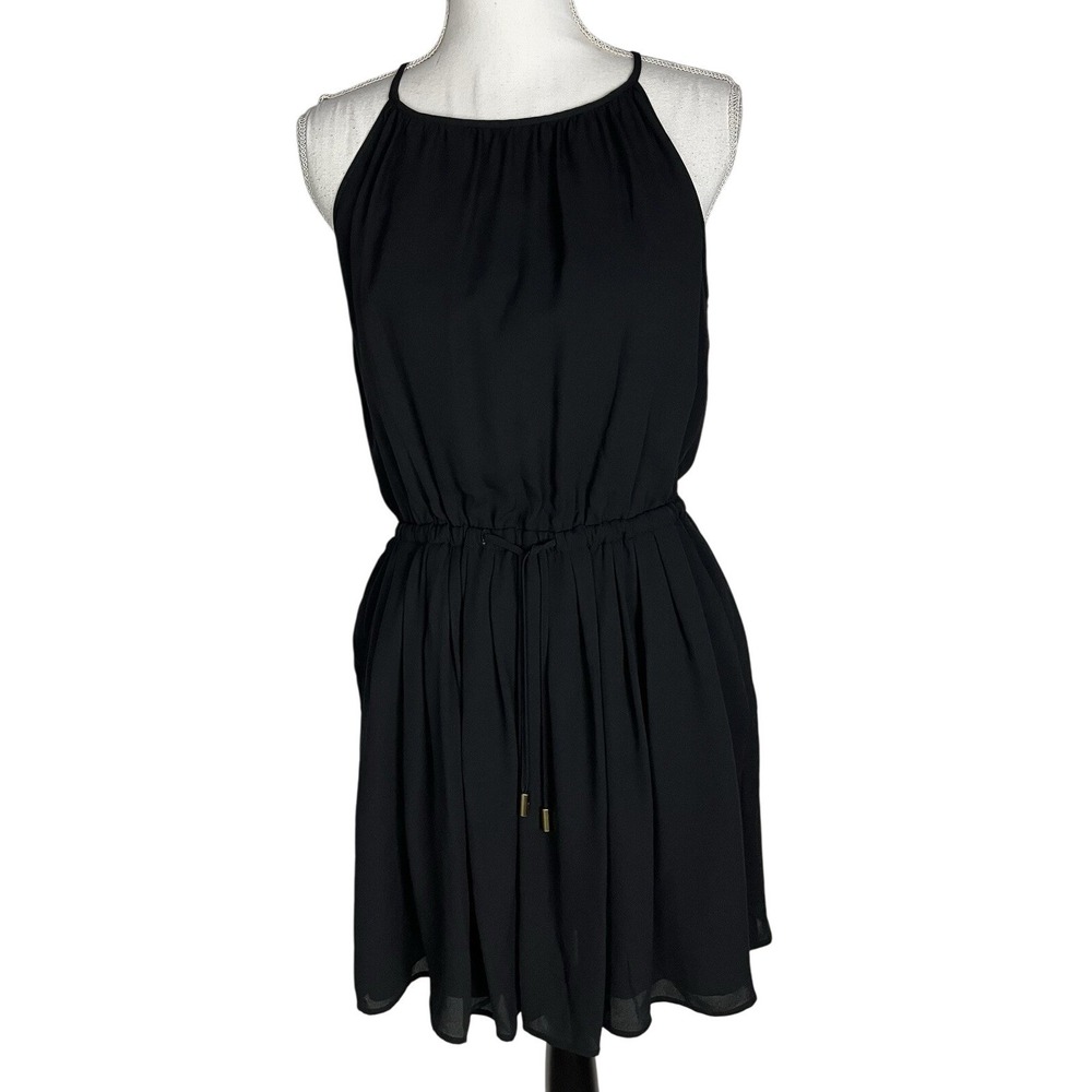 Banana‎ Republic Womens  Black Sheer Halter Dress Petite 6P Lined